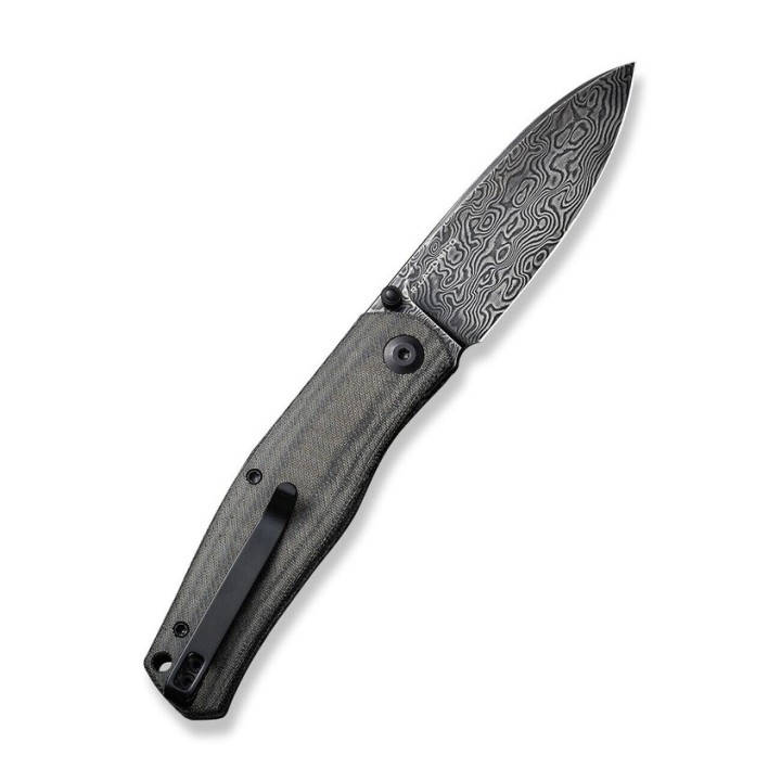 Couteau CIVIVI Sokoke Black Manche Micarta Lame Acier Damas IKBS Linerlock Clip CIVC22007DS1 - Livraison Gratuite