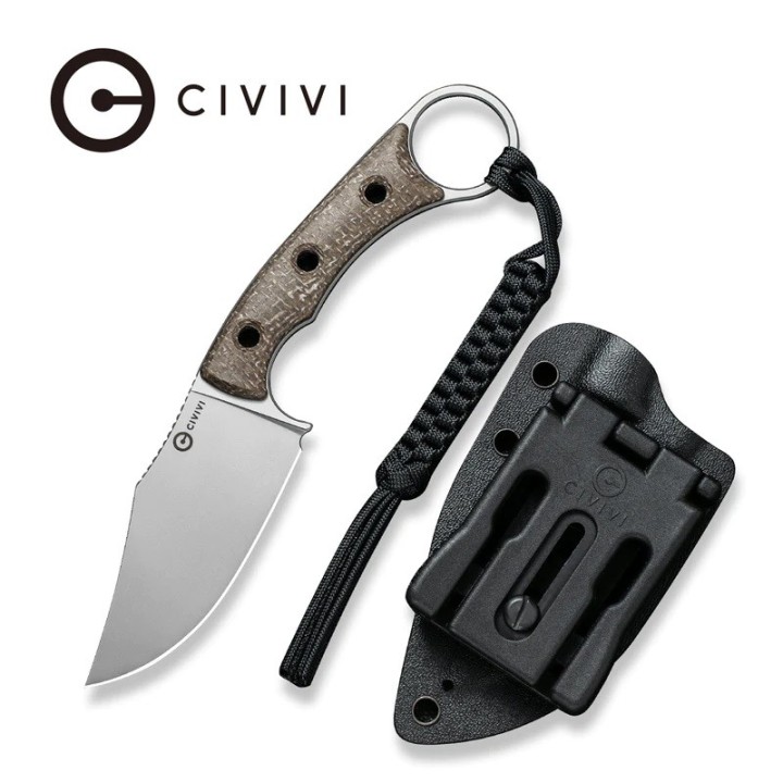 Couteau CIVIVI Midwatch Brown Lame Clip Point Acier N690 Manche Micarta Etui Kydex CIVC20059B2 - Livraison Gratuite
