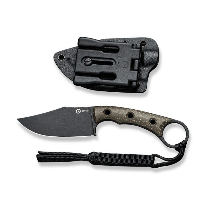 Couteau CIVIVI Midwatch Black Lame Clip Point Acier N690 Manche Micarta Etui Kydex CIVC20059B1 - Livraison Gratuite