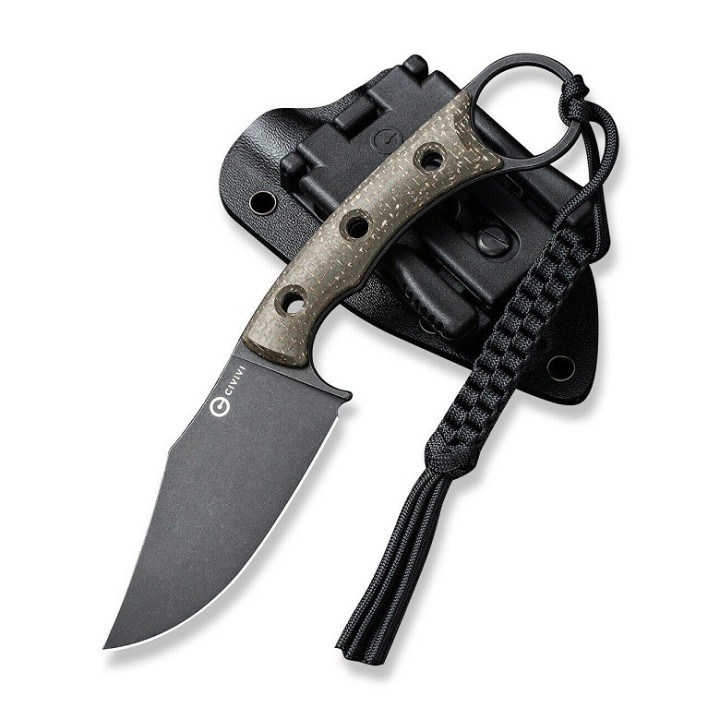 Couteau CIVIVI Midwatch Black Lame Clip Point Acier N690 Manche Micarta Etui Kydex CIVC20059B1 - Livraison Gratuite