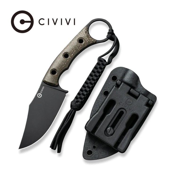 Couteau CIVIVI Midwatch Black Lame Clip Point Acier N690 Manche Micarta Etui Kydex CIVC20059B1 - Livraison Gratuite