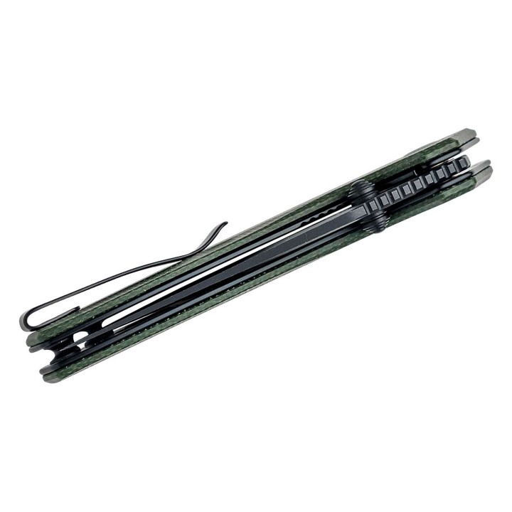 Couteau CIVIVI ODD 22 Green Lame Acier Sandvik 14C28N Manche Micarta IKBS Linerlock Clip CIVC210322 - Livraison Gratuite