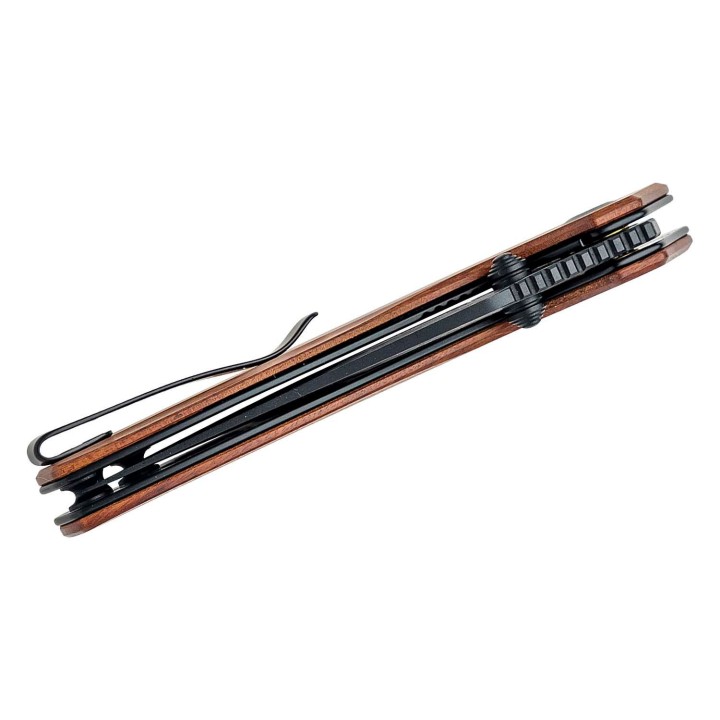 Couteau CIVIVI ODD 22 Cuibourtia Lame Acier Damas Manche Bois IKBS Linerlock Clip CIVC21032DS1 - Livraison Gratuite