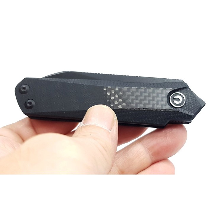 Couteau CIVIVI Ki-V Plus Black Manche G10/FCarbone Lame Acier Nitro-V IKBS Linerlock Clip CIVC20005B3 - Livraison Gratuite