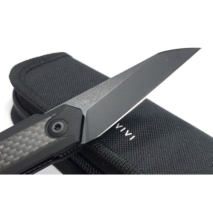 Couteau CIVIVI Ki-V Plus Black Manche G10/FCarbone Lame Acier Nitro-V IKBS Linerlock Clip CIVC20005B3 - Livraison Gratuite