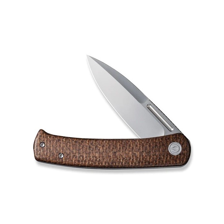 Couteau CIVIVI Cetos Brown Lame Acier 14C28N Manche Micarta IKBS Linerlock Clip CIVC21025B1 - Livraison Gratuite