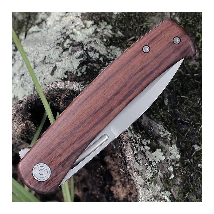 Couteau CIVIVI Cetos Cuibourtia Lame Acier 14C28N Manche Bois IKBS Linerlock Clip CIVC21025B4 - Livraison Gratuite