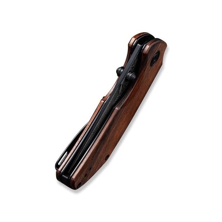 Couteau CIVIVI Thug 2 Cuibourtia Lame Tanto Acier Damas Manche Bois IKBS Linerlock Clip C20028CDS1 - Livraison Gratuite