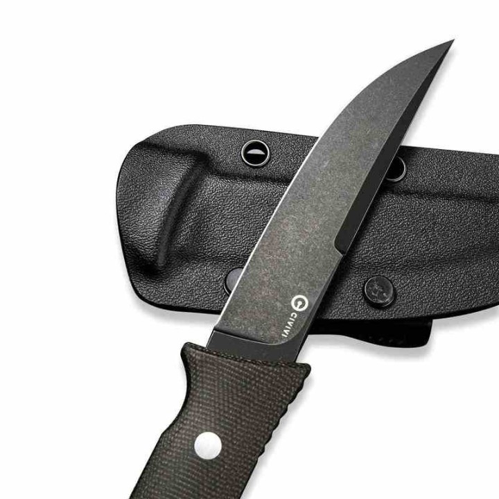 Couteau CIVIVI Tamashii Dark Green Lame Acier D2 Black Manche Micarta Etui Kydex CIVC190464 - Livraison Gratuite
