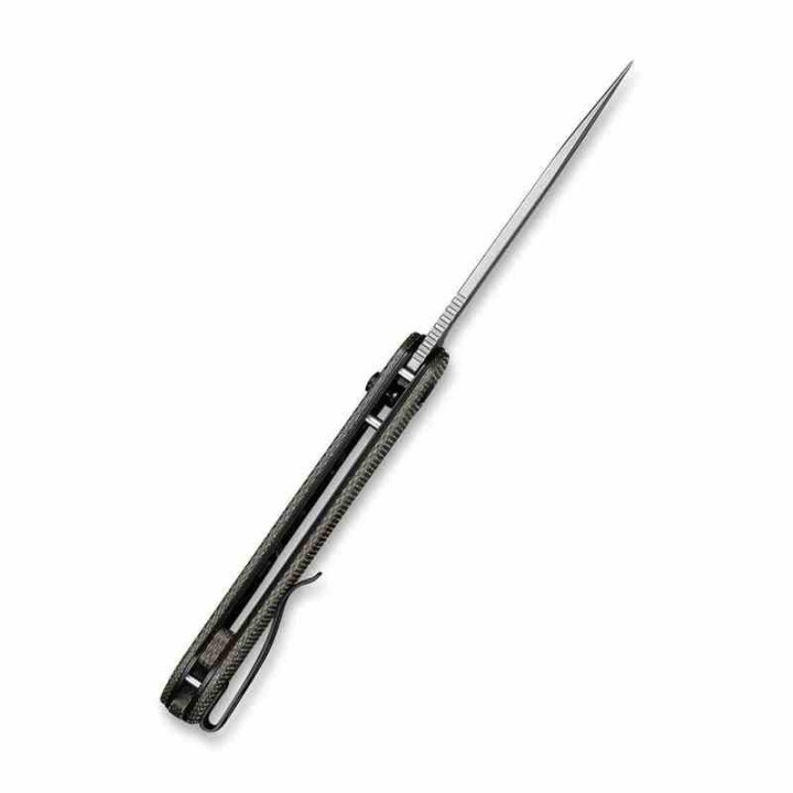 Couteau Civivi Elementum Button Lock Dark Green Lame Acier 14C28N Manche Micarta IKBS Clip CIVC2103C - Livraison Gratuite