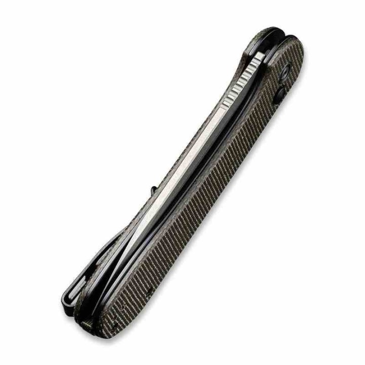 Couteau Civivi Elementum Button Lock Dark Green Lame Acier 14C28N Manche Micarta IKBS Clip CIVC2103C - Livraison Gratuite