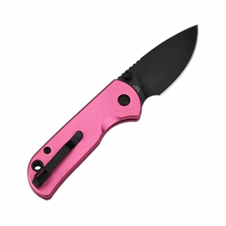 Couteau CJRB Mica Pink Lame Acier AR-RPM9 Black PVD Manche Aluminum Button Lock IKBS Clip J1934BPK - Livraison Gratuite