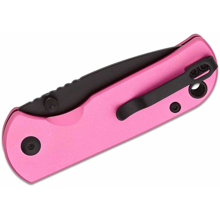 Couteau CJRB Mica Pink Lame Acier AR-RPM9 Black PVD Manche Aluminum Button Lock IKBS Clip J1934BPK - Livraison Gratuite