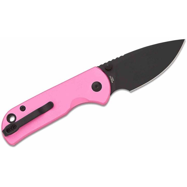 Couteau CJRB Mica Pink Lame Acier AR-RPM9 Black PVD Manche Aluminum Button Lock IKBS Clip J1934BPK - Livraison Gratuite