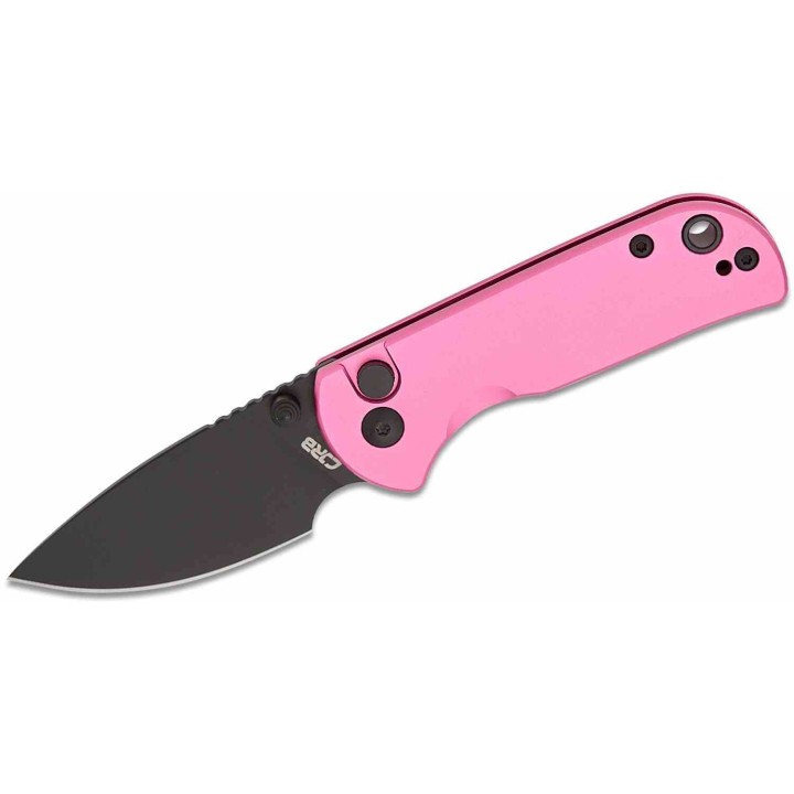 Couteau CJRB Mica Pink Lame Acier AR-RPM9 Black PVD Manche Aluminum Button Lock IKBS Clip J1934BPK - Livraison Gratuite