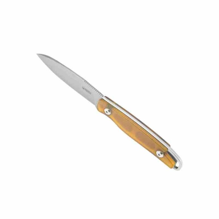 Couteau Kubey Dust Devil Yellow Manche Ultem Lame Acier 14C28N Beadblast Etui Kydex KUB357C - Livraison Gratuite