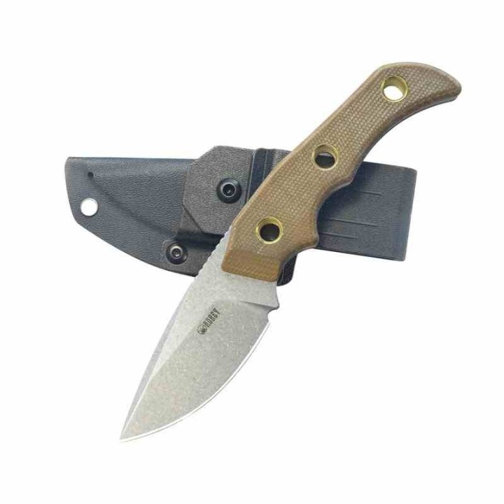 Couteau Kubey Willumsen DP Hunter Brown Manche Micarta Lame Acier 14C28N Beadblast Etui Kydex KUB376B - Livraison Gratuite