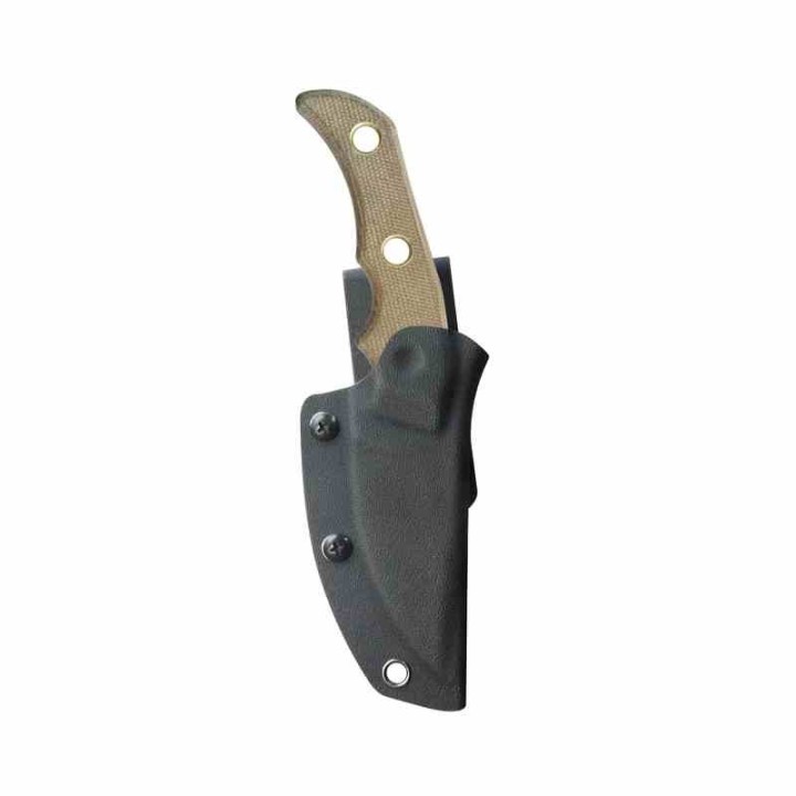 Couteau Kubey Willumsen DP Hunter Brown Manche Micarta Lame Acier 14C28N Beadblast Etui Kydex KUB376B - Livraison Gratuite