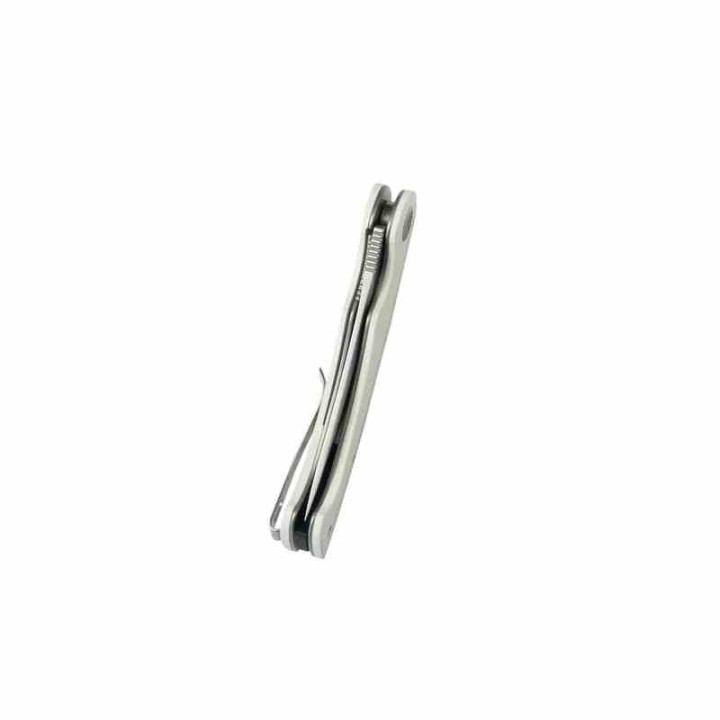 Couteau Kubey Scimitar White Manche G10 Lame Acier 14C28N Beadblast IKBS Linerlock Clip KUB173I - Livraison Gratuite