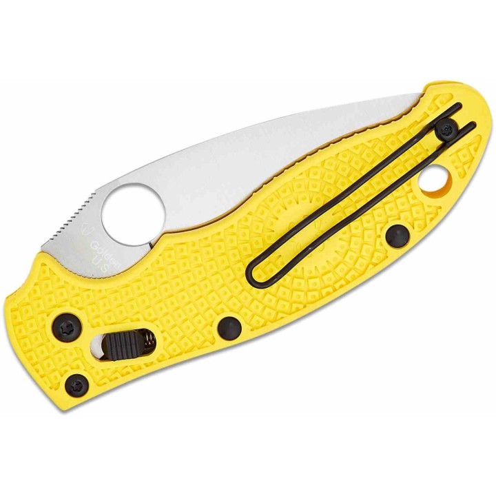 Couteau Spyderco Manix 2 Salt Yellow Lame Acier CPM-MagnaCut Manche FRN Bearing Lock USA SC101PYL2 - Livraison Gratuite