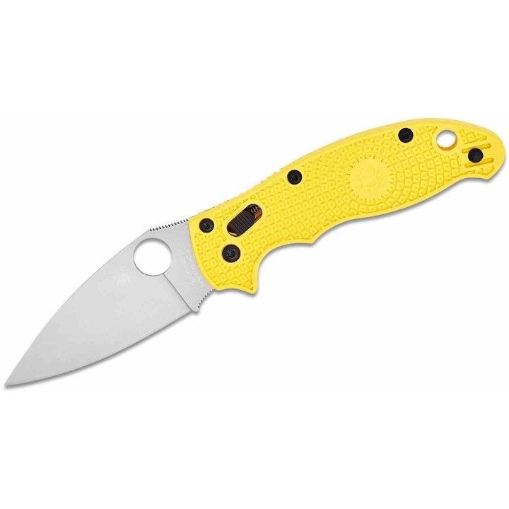 Couteau Spyderco Manix 2 Salt Yellow Lame Acier CPM-MagnaCut Manche FRN Bearing Lock USA SC101PYL2 - Livraison Gratuite