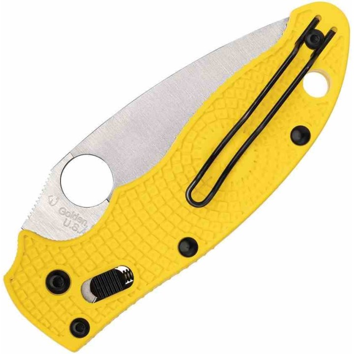 Couteau Spyderco Manix 2 Salt Yellow Lame Acier CPM-MagnaCut Manche FRN Bearing Lock USA SC101PYL2 - Livraison Gratuite