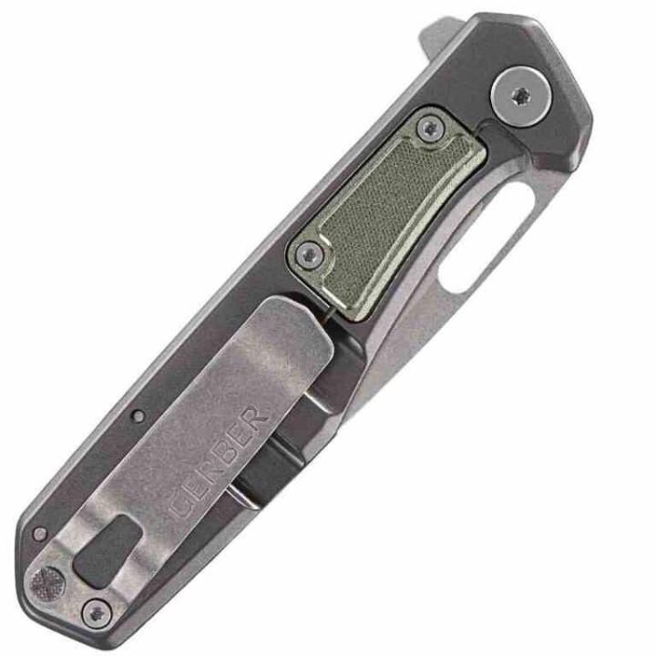  Couteau Gerber Minisada Green Manche Aluminium Lame Acier D2 Framelock Clip G1067466 - Livraison Gratuite