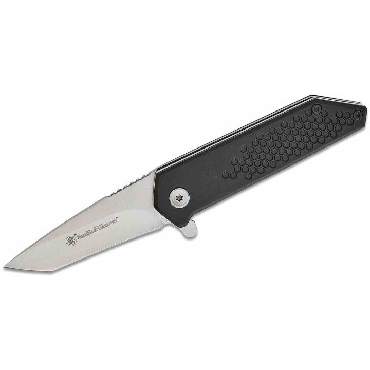 Couteau Smith&Wesson Extreme Ops Tanto A/O Lame Acier 8Cr13MoV Manche Alu Liner Lock Clip SW1208416 - Livraison Gratuite