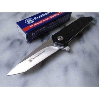 Couteau Smith&Wesson Extreme Ops Tanto A/O Lame Acier 8Cr13MoV Manche Alu Liner Lock Clip SW1208416 - Livraison Gratuite