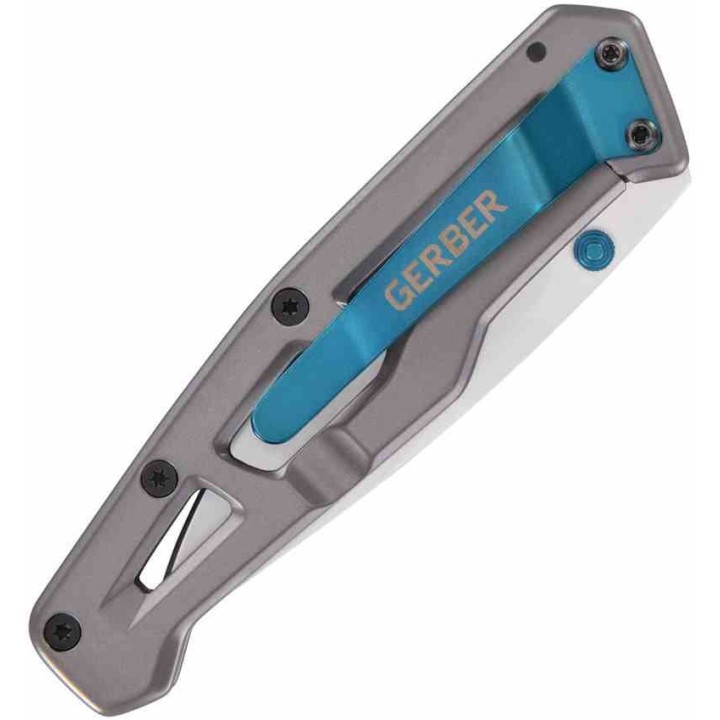 Couteau Gerber Paralite Blue Lame Acier 5Cr13 Manche Acier Gray Framelock G1069415 - Livraison Gratuite