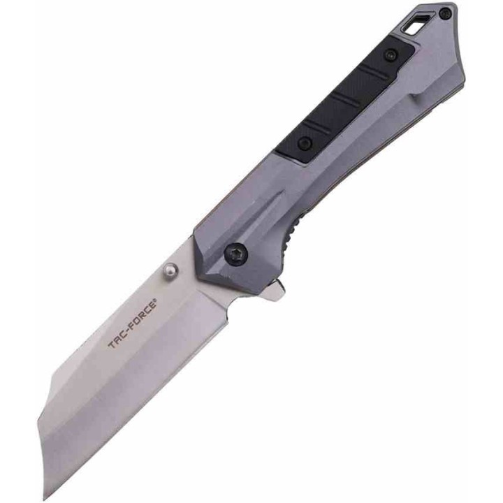 Lot de 2 Couteau Tac Force A/O Gray/Black Manche Aluminium Lame Cleaver Acier 3Cr13 Linerlock Clip TF1047GY - Livraison Gratuite