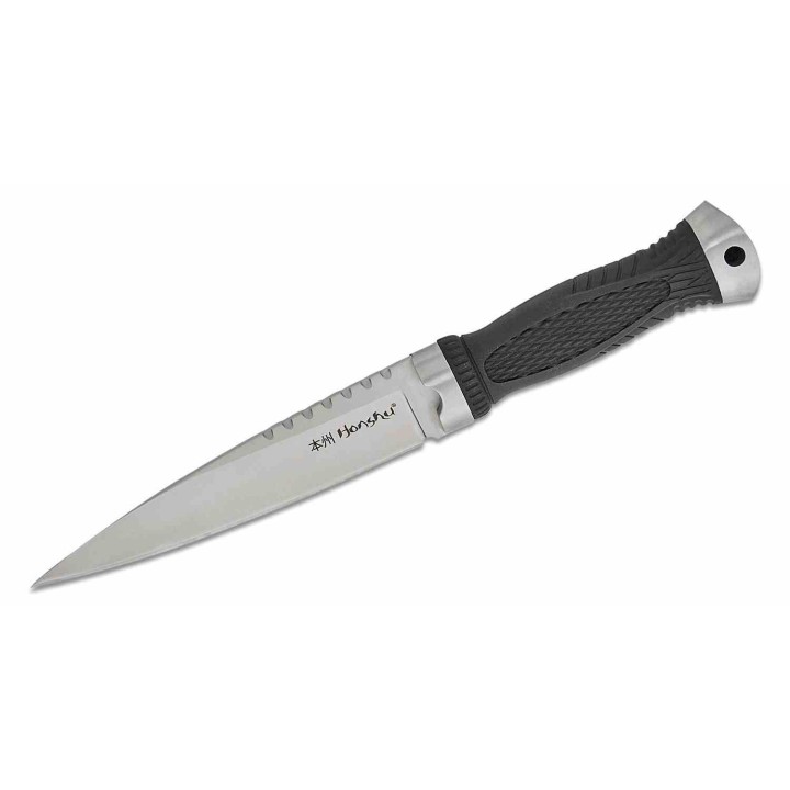 Couteau United Cutlery Honshu Sgian Dubh Lame Acier 7Cr13 Spear Point Manche TPR Etui Cuir UC3596 - Livraison Gratuite