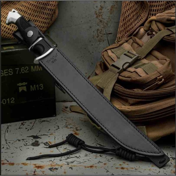 Sabre United Cutlery Honshu Sub-Hilt Tanto Sword Lame Acier 7Cr13 Satin Manche TPR Etui Cuir UC3603 - Livraison Gratuite