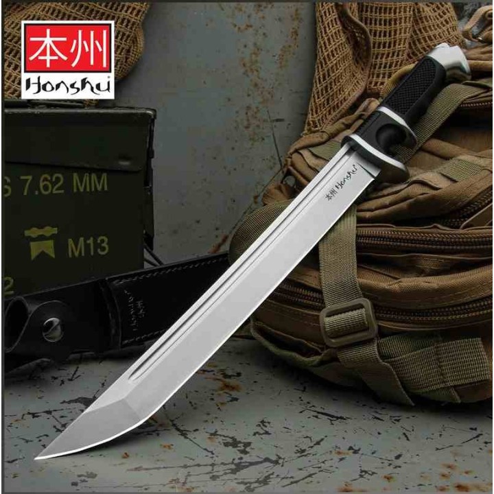 Sabre United Cutlery Honshu Sub-Hilt Tanto Sword Lame Acier 7Cr13 Satin Manche TPR Etui Cuir UC3603 - Livraison Gratuite