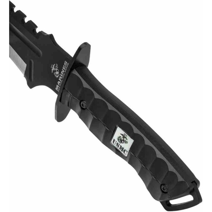 Couteau United Cutlery USMC Bulldog Bowie Lame Acier 3Cr13 Manche Polypropylene Etui Nylon UC3616 - Livraison Gratuite