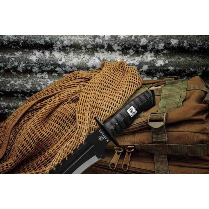 Couteau United Cutlery USMC Bulldog Bowie Lame Acier 3Cr13 Manche Polypropylene Etui Nylon UC3616 - Livraison Gratuite