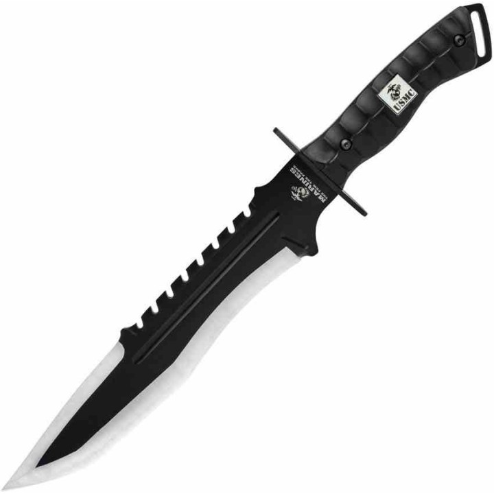 Couteau United Cutlery USMC Bulldog Bowie Lame Acier 3Cr13 Manche Polypropylene Etui Nylon UC3616 - Livraison Gratuite