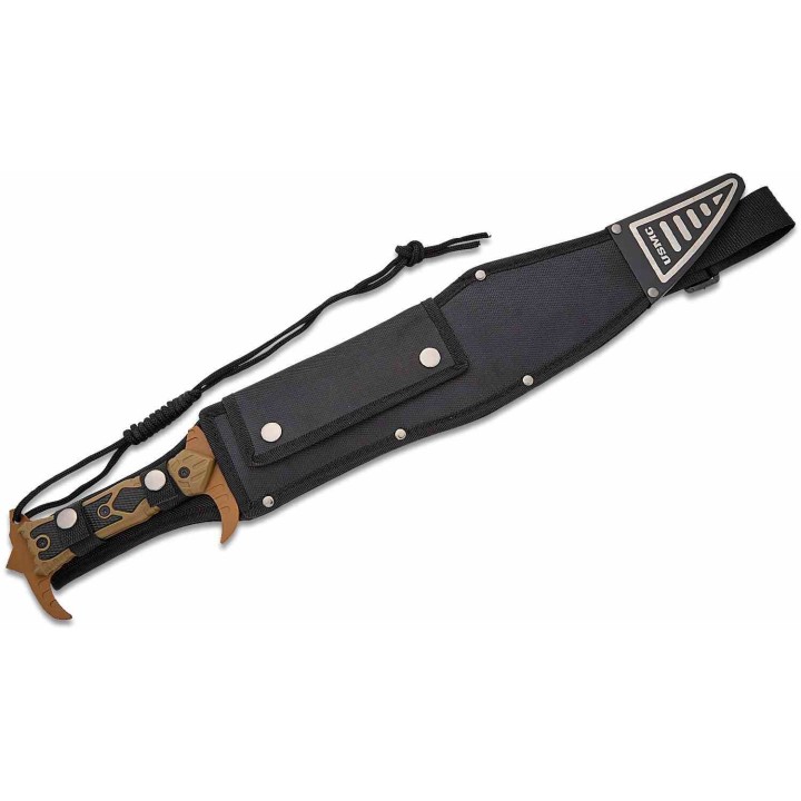 Epée United Cutlery USMC Desert Ops Spartan Sword Lame Acier 3Cr13 Manche Tan TPR Etui Nylon UC3625 - Livraison Gratuite