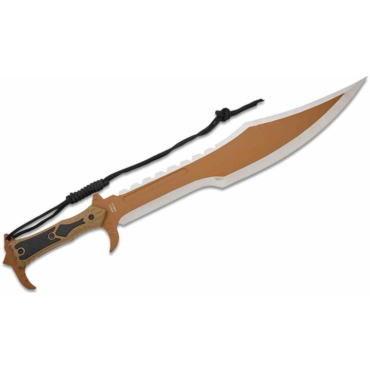 Epée United Cutlery USMC Desert Ops Spartan Sword Lame Acier 3Cr13 Manche Tan TPR Etui Nylon UC3625 - Livraison Gratuite