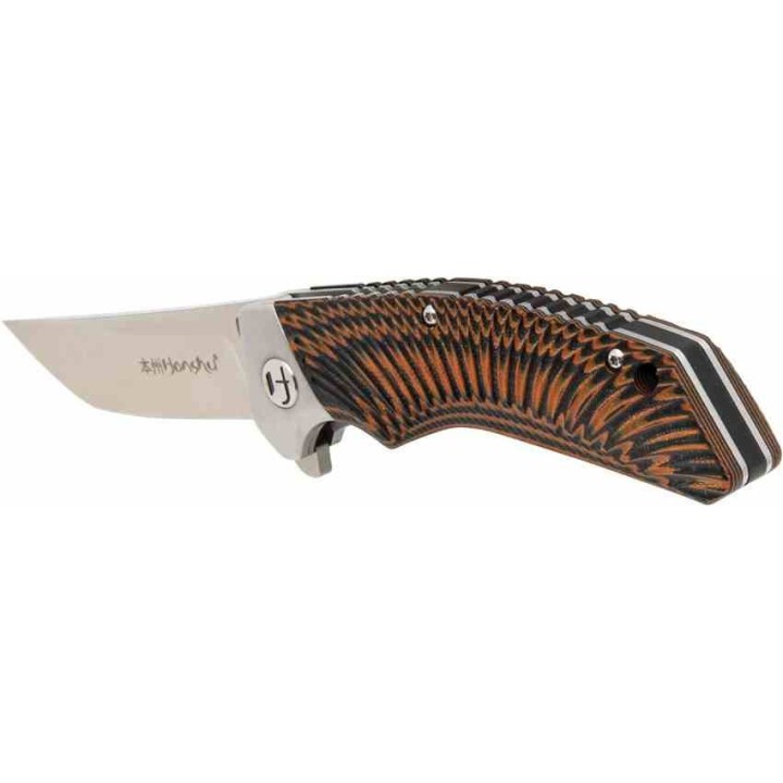 Couteau United Cutlery Honshu Sekyuriti Black/Orange Manche G10 Lame Acier D2 IKBS Linerlock Clip UC3634 - Livraison Gratuite