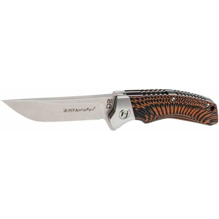 Couteau United Cutlery Honshu Sekyuriti Black/Orange Manche G10 Lame Acier D2 IKBS Linerlock Clip UC3634 - Livraison Gratuite