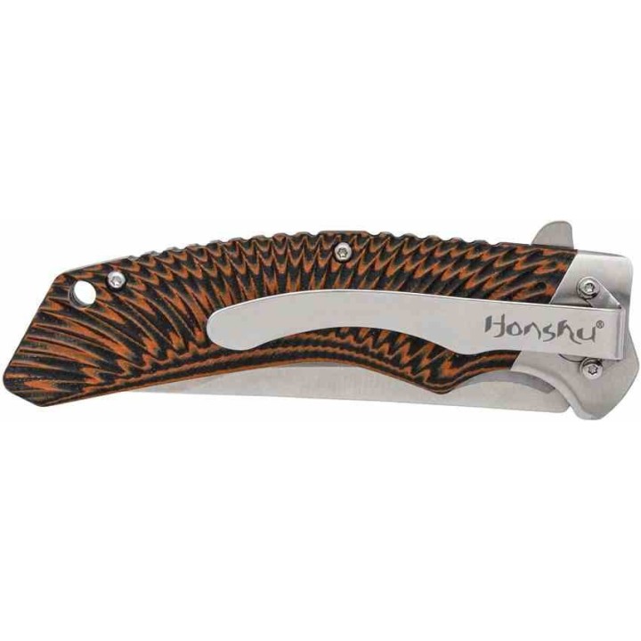 Couteau United Cutlery Honshu Sekyuriti Black/Orange Manche G10 Lame Acier D2 IKBS Linerlock Clip UC3634 - Livraison Gratuite