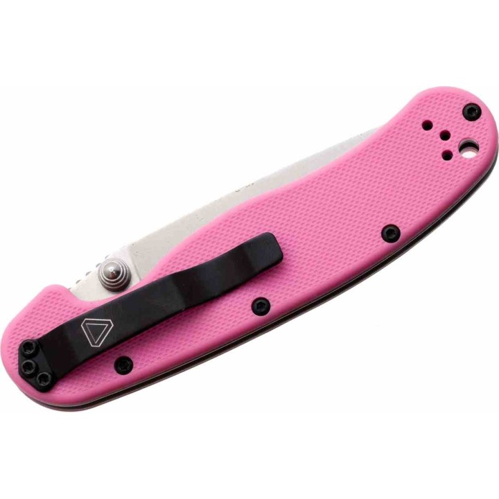Couteau Ontario Rat II Pink Lame Acier AUS-8 Manche FRN Linerlock Clip ON8862 - Livraison Gratuite
