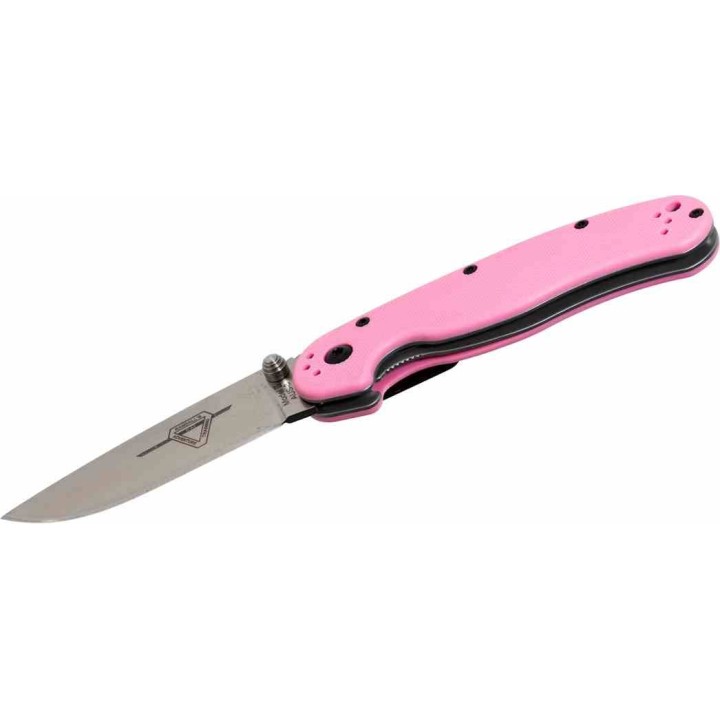 Couteau Ontario Rat II Pink Lame Acier AUS-8 Manche FRN Linerlock Clip ON8862 - Livraison Gratuite
