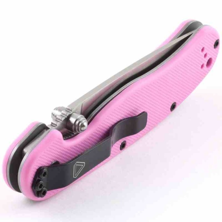 Couteau Ontario Rat II Pink Lame Acier AUS-8 Manche FRN Linerlock Clip ON8862 - Livraison Gratuite