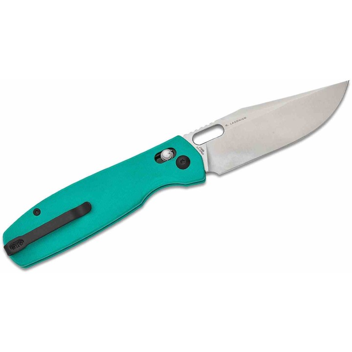 Couteau CJRB Prado Aqua Green Lame Acier AR-RPM9 Manche G10 IKBS Clip Crossbar Lock J1936AG - Livraison Gratuite