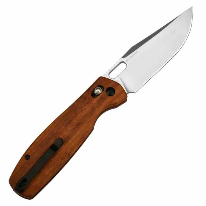 Couteau CJRB Prado Rosewood Lame Acier AR-RPM9 Manche Bois IKBS Clip Crossbar Lock J1936WD - Livraison Gratuite