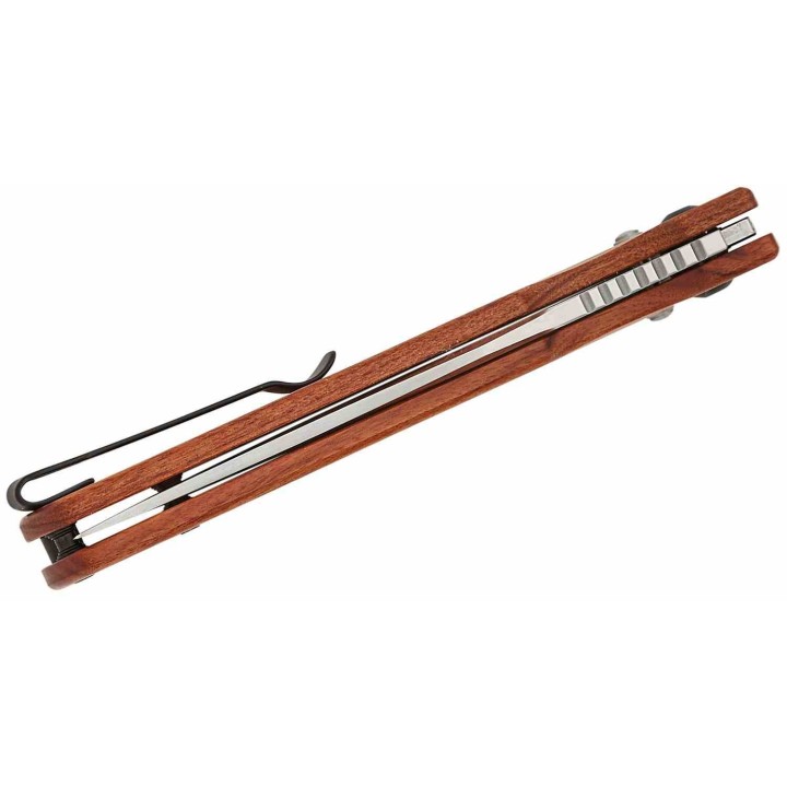 Couteau CJRB Prado Rosewood Lame Acier AR-RPM9 Manche Bois IKBS Clip Crossbar Lock J1936WD - Livraison Gratuite