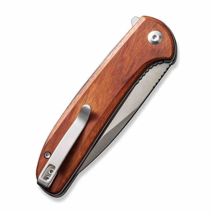 Couteau CIVIVI Primitrox Guibourtia Lame Acier Nitro-V Manche Bois IKBS Linerlock Clip CIVC23005A3 - Livraison Gratuite