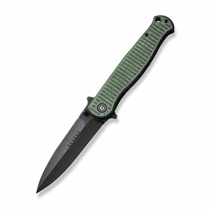 Couteau CIVIVI RS71 Dagger Green Lame Acier Nitro-V Blk Manche Micarta IKBS Linerlock Clip CIVC230253 - Livraison Gratuite
